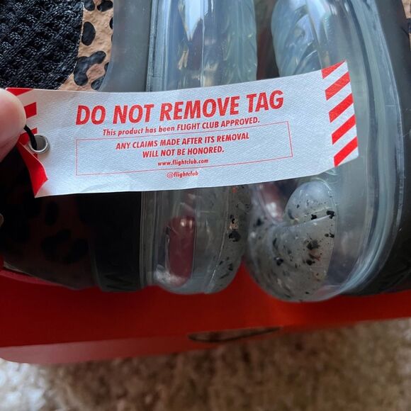 Nike flight club Womens Air Vapormax shoes black with red and leopard accents - Picture 9 of 10